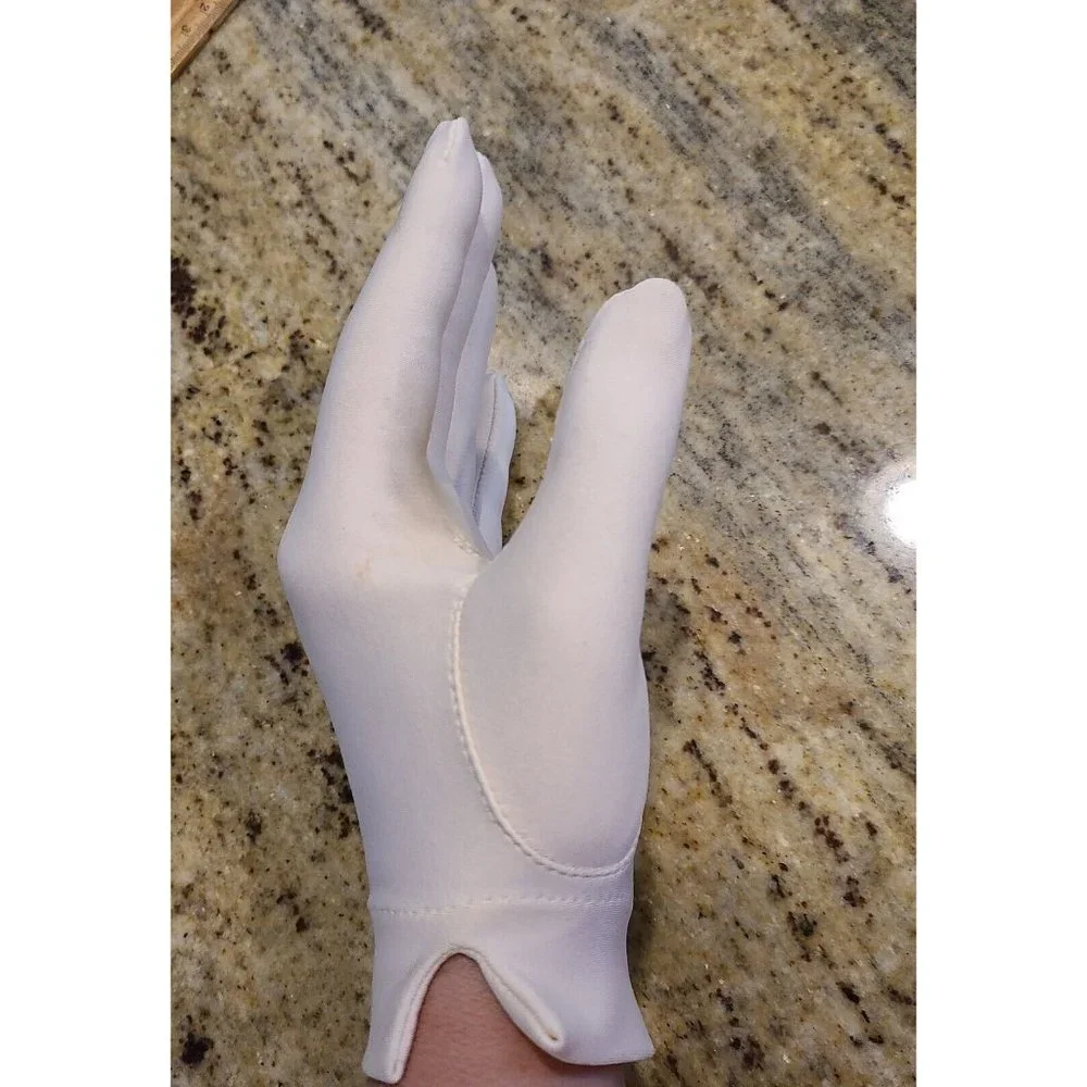 Vintage Size XL Isotoner Pink Stretch Formal Gloves. Nylon Spandex 7.5